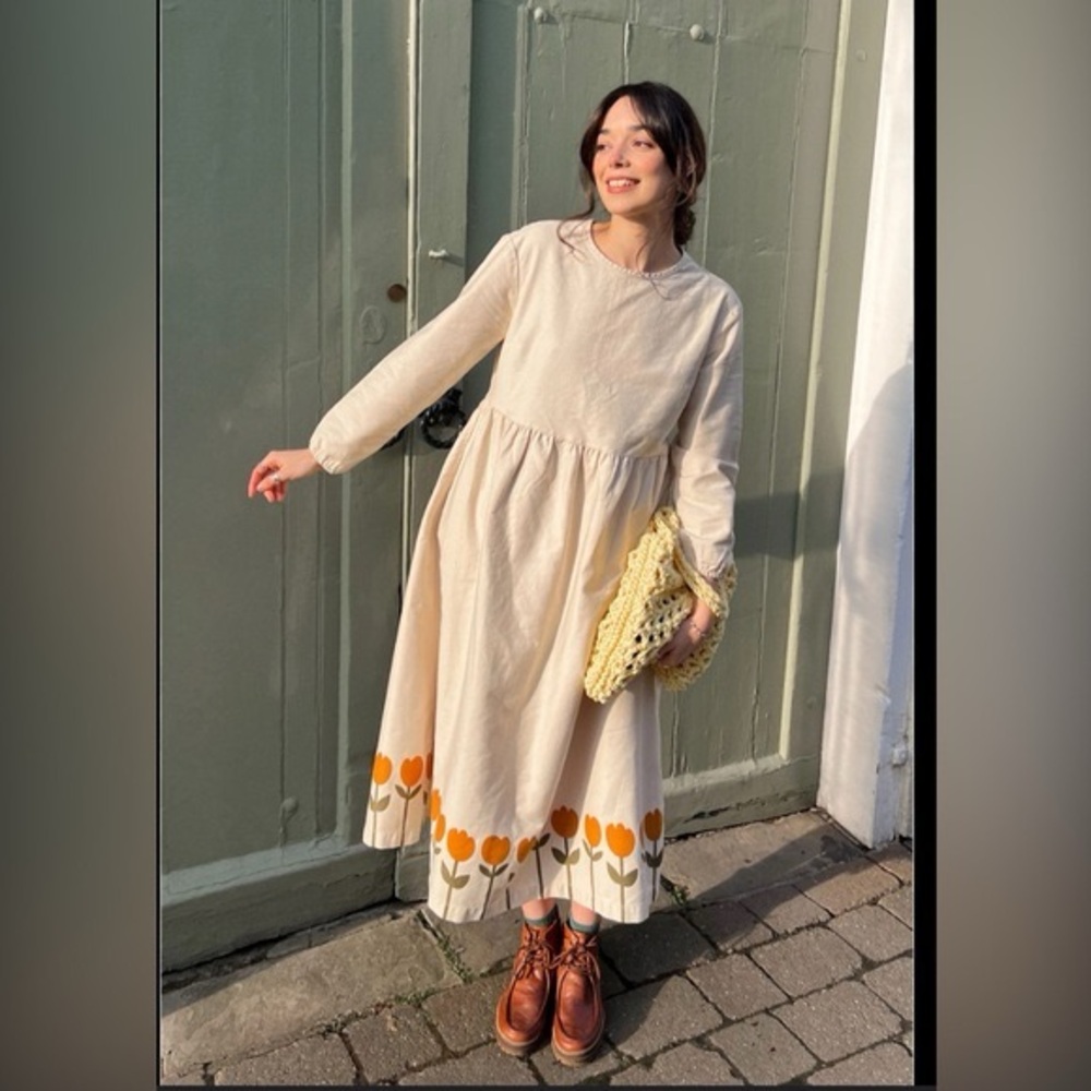 Lucy and Yak Maive Tulips Cream Dress